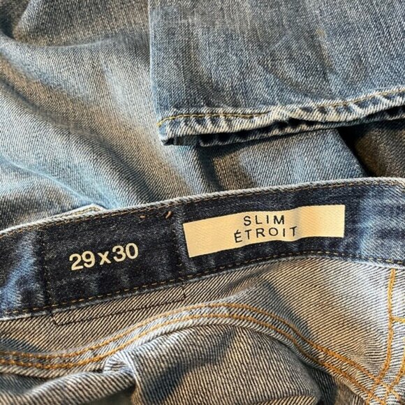 Gap 1969 29 x 30 Blue Distressed Slim Fit Jeans - Picture 3 of 4